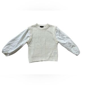 Sanctuary Cream 2 Becomes 1 Sweater with Puff Shirt Sleeves